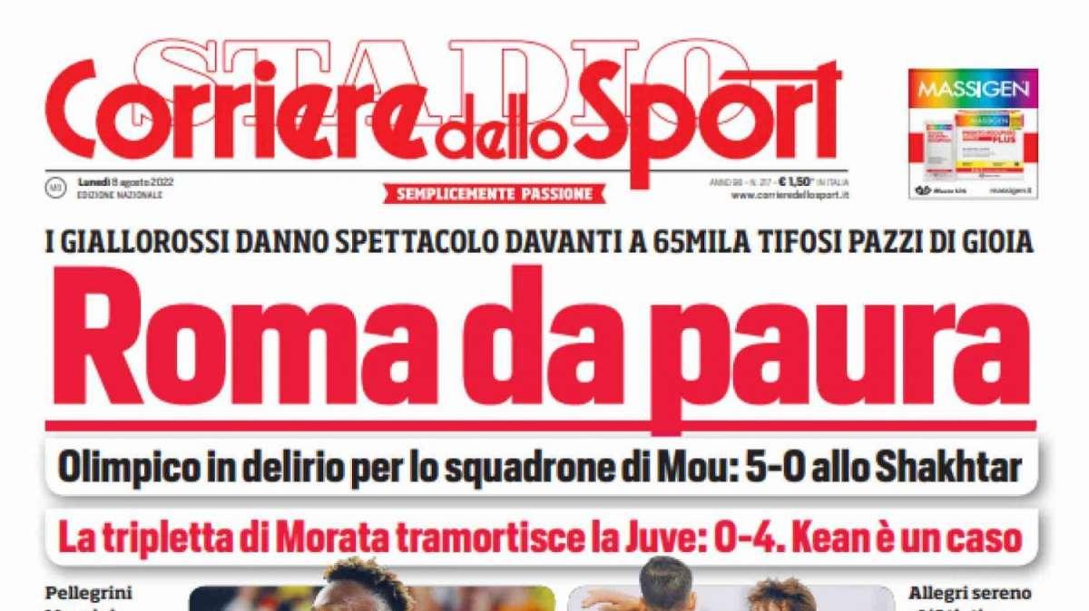 Prima CdS - Roma da paura. Raspadori, il Napoli rilancia