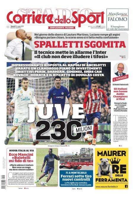 Prima CdS - Spalletti sgomita. Il tecnico mette in allarme l'Inter: "Il club non deve illudere i tifosi"