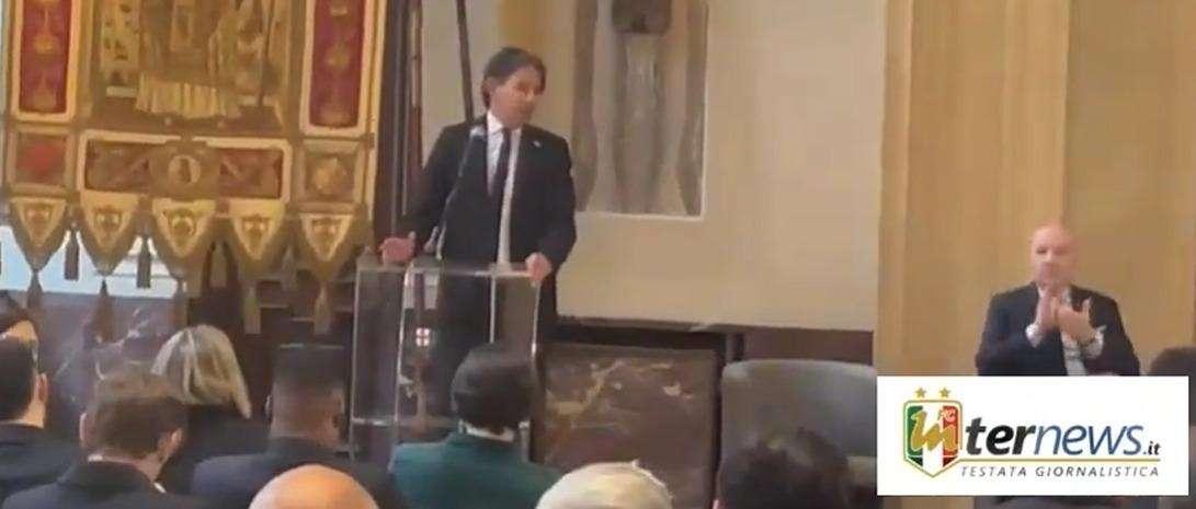 VIDEO - Inzaghi: "Un onore questo premio, grazie alla città e ai tifosi. Forza Inter"
