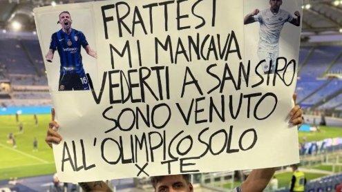Lo striscione all'Olimpico per Frattesi e il racconto di chi l'ha firmato
