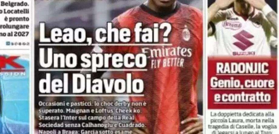Prima TS - Leao che fai? Stasera l’Inter sul campo della Real Sociedad