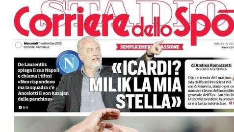 Prima CdS - De Laurentiis: "Icardi? Milik la mia stella"
