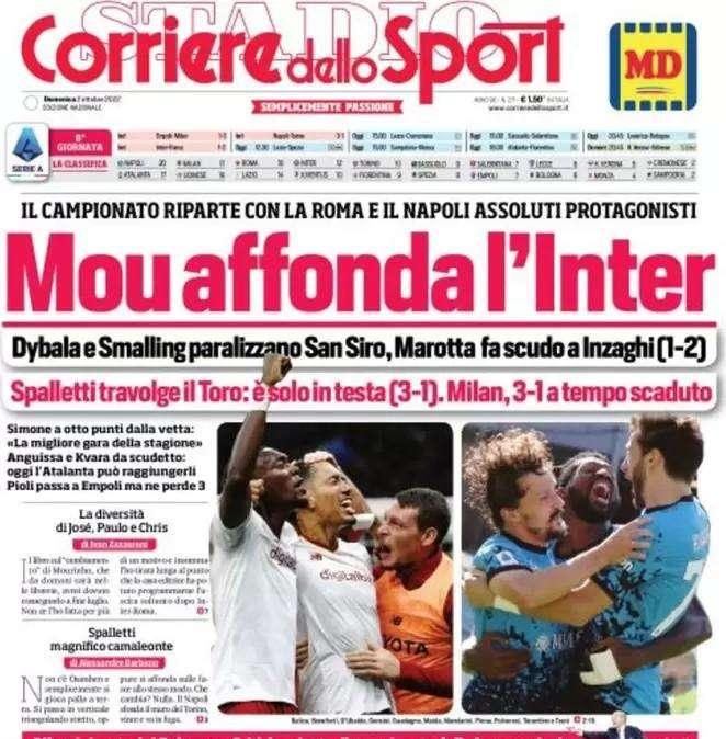 Prima CdS -  Mou affonda l’Inter