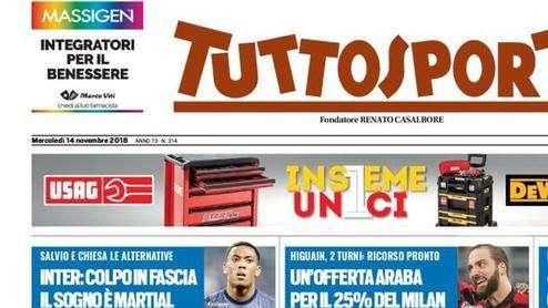 Prima TS - Inter, colpo in fascia: il sogno è Martial. Salvio e Chiesa le alternative