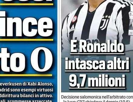 Prima TS - E Ronaldo intasca altri 9,7 milioni. Ci mancava pure questa