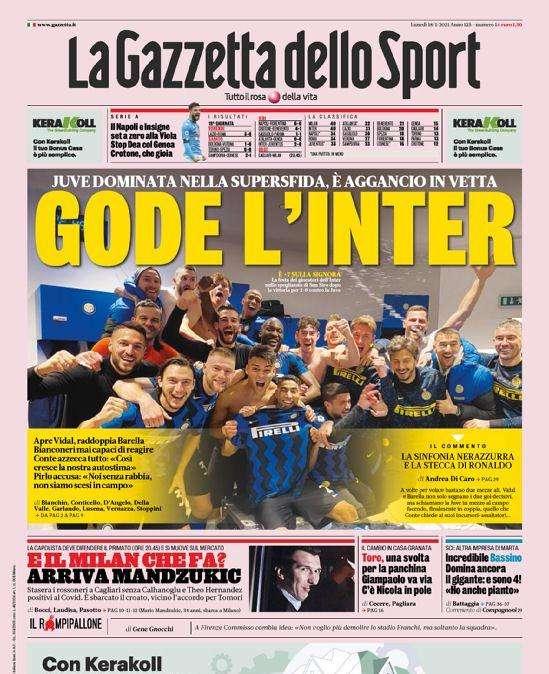 Prima GdS - Gode l'Inter, Juve dominata nella supersfida