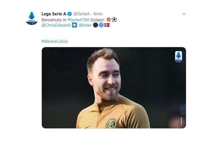 Anche la Serie A dà il benvenuto a Christian Eriksen