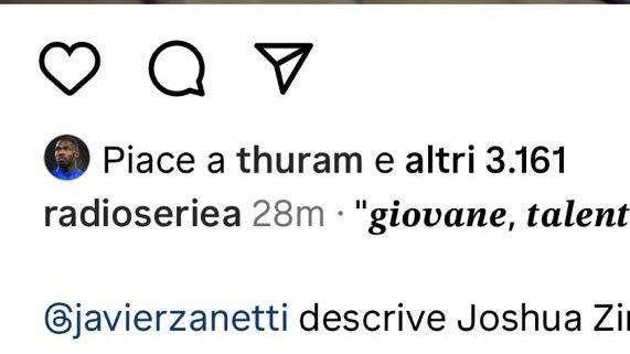 Zanetti: "Zirkzee? Possiamo farci un pensierino". E arriva su Instagram il 'like tattico' di Marcus Thuram