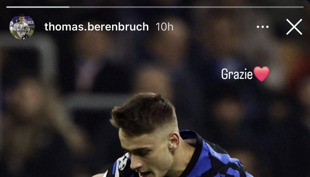Il messaggio di Thomas Berenbruch all'Inter: "Grazie"
