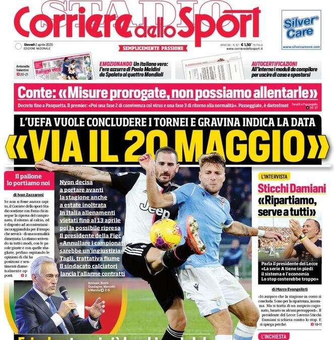 Prima Cds - L’Uefa vuole concludere i tornei e Gravina indica la data: "Via il 20 maggio"
