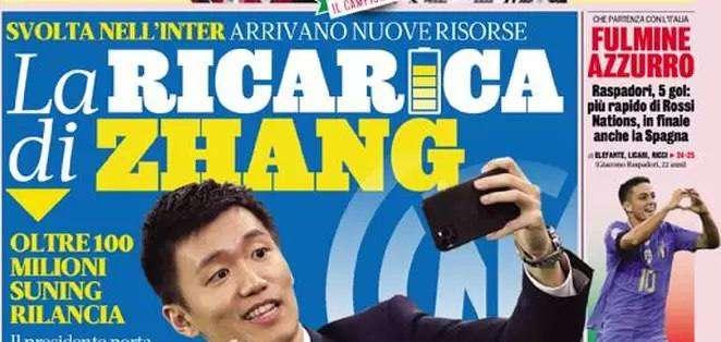 Prima GdS - La ricarica di Zhang: svolta nell'Inter, Suning rilancia con oltre 100 milioni