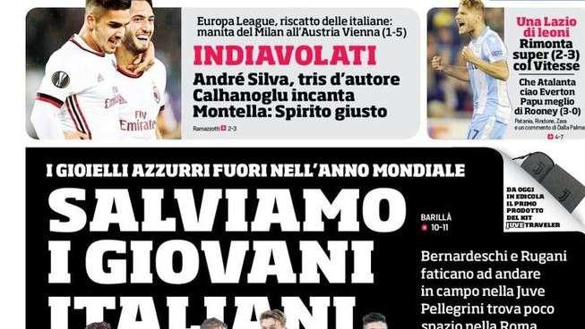 Prima CdS - Salviamo i giovani italiani. Gagliardini con l'Inter a sprazzi: è allarme per la Nazionale