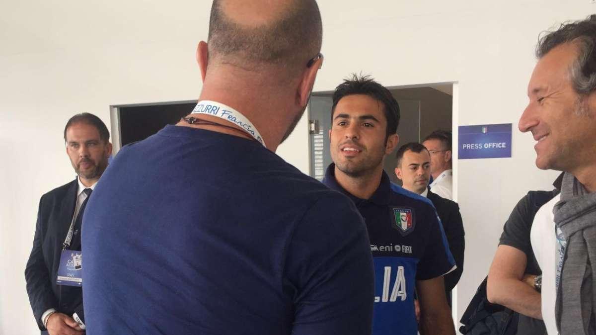 Un saluto e qualche battuta: Eder ritrova Zenga