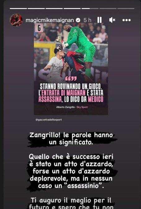 Maignan risponde a Zangrillo: "Spero tu non debba mai sperimentare ciò di cui mi hai accusato"