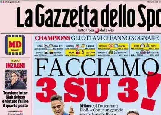 Prima GdS - Tensione Inter. Club deluso: è vietato fallire il quarto posto