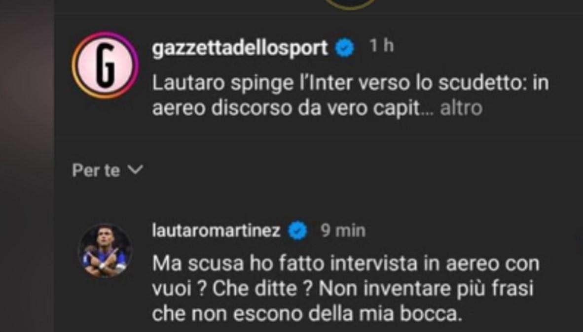 Lautaro smentisce la Gazzetta dello Sport: "Non inventate più parole che non escono dalla mia bocca"