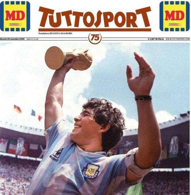 Prime pagine nel ricordo di Diego Maradona: "Ad10s"