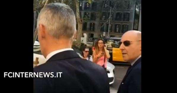 VIDEO - Marotta, Antonello e Zanetti escono dal pranzo con il Barcellona