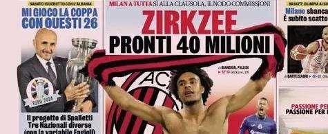 Prima GdS - Milan-Zirkzee pronti 40 milioni. Greenwood-Juve primo sì