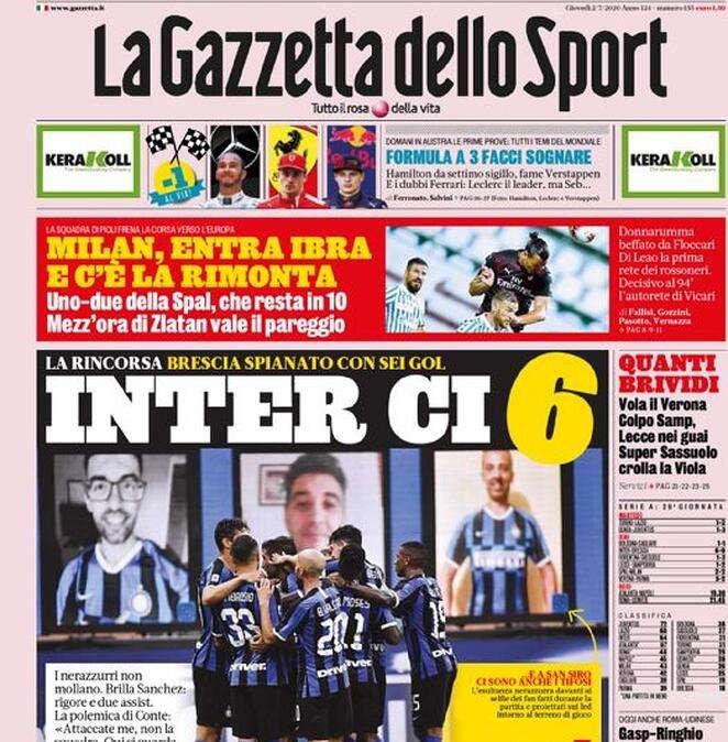 Prima GdS - Inter ci 6. La rincorsa: Brescia spianato con sei gol