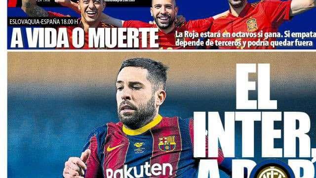 Prima pagina MD - Inter su Jordi Alba!