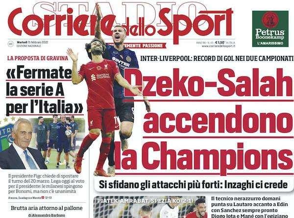 Prima CdS - Dzeko-Salah accendono la Champions: sfida tra gli attacchi più forti, Inzaghi ci crede
