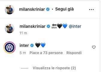 PSG pronto all'assalto? Skriniar lancia segnali d'amore all'Inter: botta e risposta social con cuori nerazzurri 