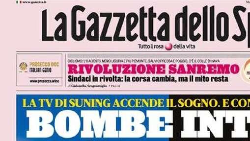 Prima GdS - Bombe Inter: la tv di Suning accende il sogno Messi. E Conte resta secondo