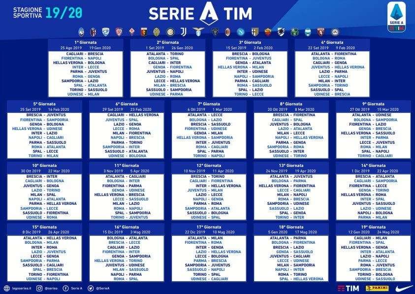 Serie A 2019-2020, calendario ondivago per l'Inter: si parte col Lecce, ultima ad alta tensione con l'Atalanta