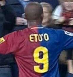 Samuel Eto'o con la camiseta del Bar&ccedil;a