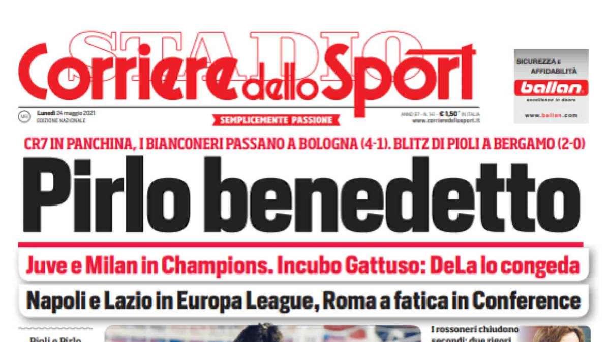 Prima CdS - Pirlo benedetto. Inter, festa Scudetto ma tiene banco il futuro di Conte