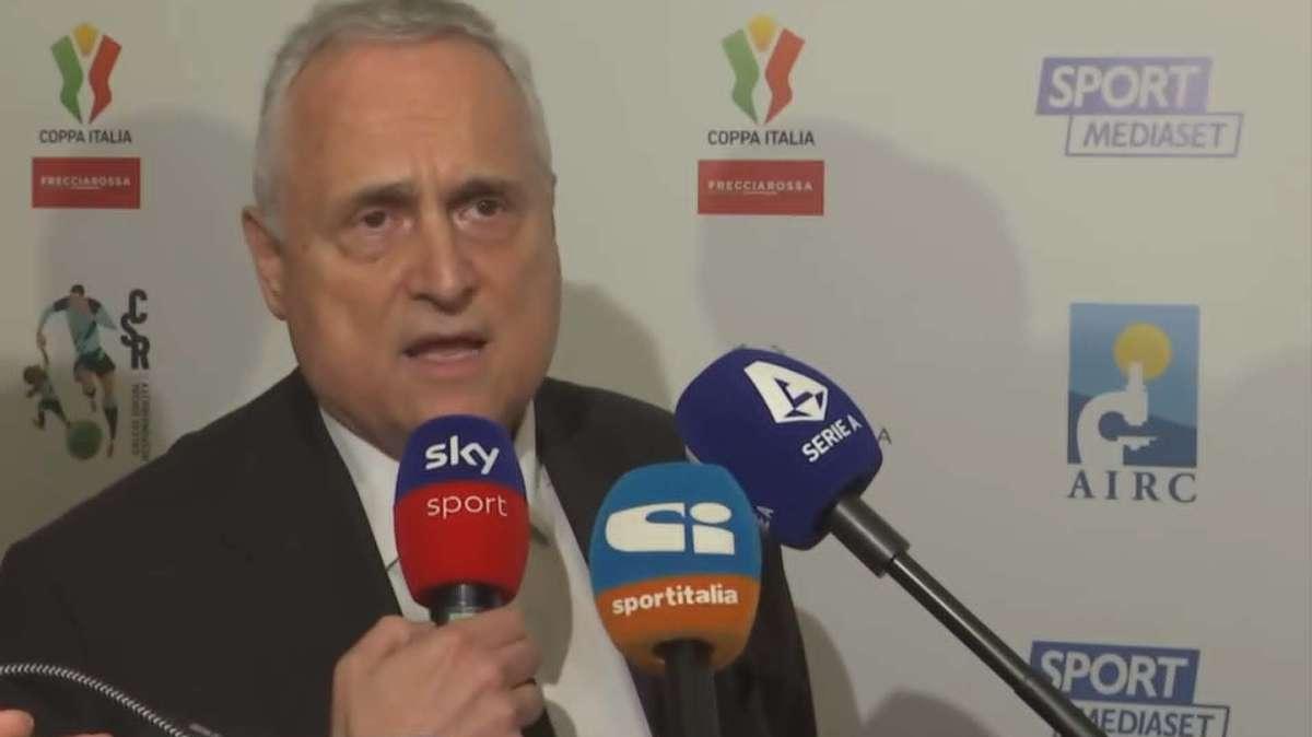 Lotito: "La Lazio domani dovrà combattere per i suoi ideali e valori"