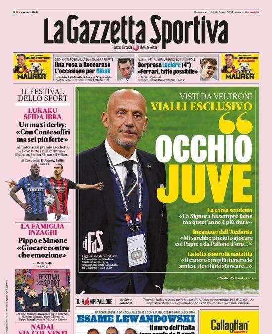 Prima pagina GdS - Maxi derby, Lukaku sfida Ibra: "Con Conte soffri ma sei più forte"