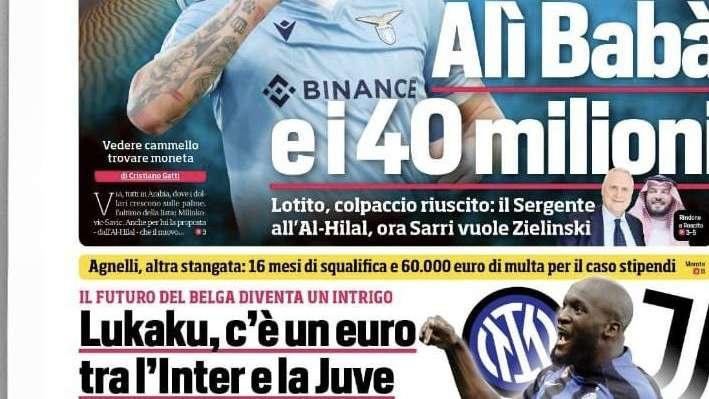 Prima CdS - Lukaku, c’è un euro tra l’Inter e la Juve
