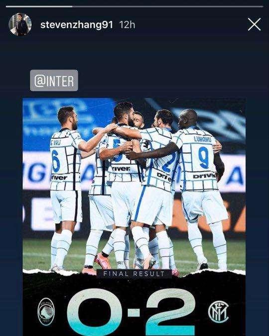Inter al secondo posto, Zhang si complimenta con la squadra: "Ottimo lavoro di tutti"