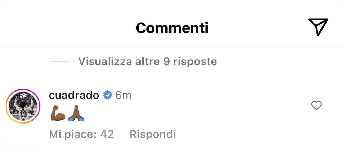 Handanovic-Cuadrado, la lite è ormai alle spalle: il commento del colombiano sotto al post del portiere