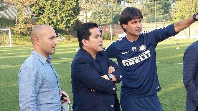 Erick Thohir e Levien in visita al 'Giacinto Facchetti'