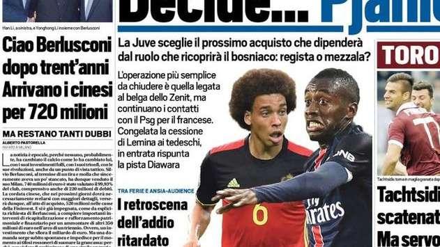 Prima pagina TS - Mancini a rischio, cinesi irritati