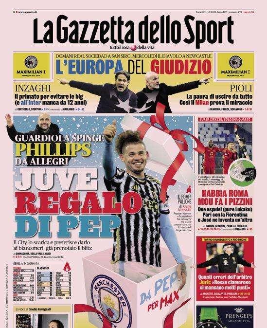 Prima pagina GdS - L'Europa del giudizio. Inzaghi, il primato per evitare le big