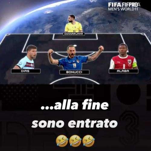 Bonucci, da meme alla top 11 del The Best FIFA: "Alla fine sono entrato..."