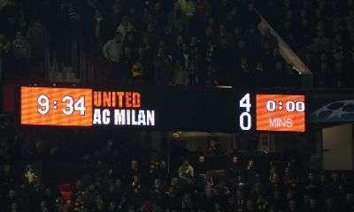 L'impietoso tabellone dell'Old Trafford