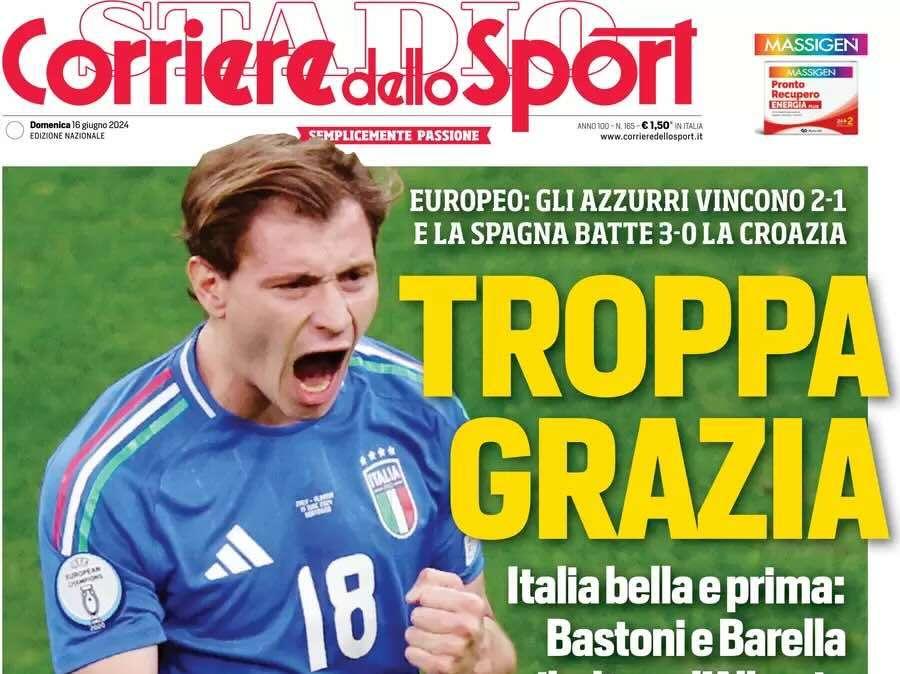 Prima CdS - Troppa grazia. Italia bella e prima: Bastoni e Barella ribaltano l'Albania