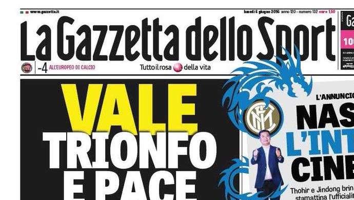 Prime pagine - Nasce l'Inter cinese, con Lichtsteiner e Touré. Mancini: rinnovo o addio. Torna Leonardo?