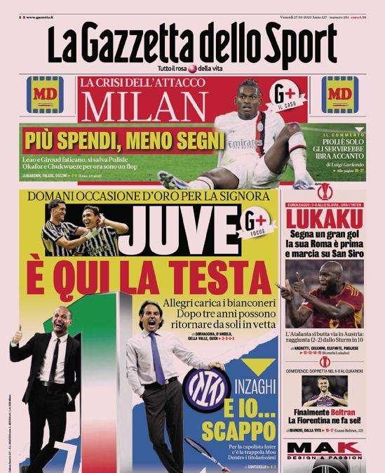 Prima GdS - È qui la testa. Allegri carica i bianconeri. Inzaghi... scappa