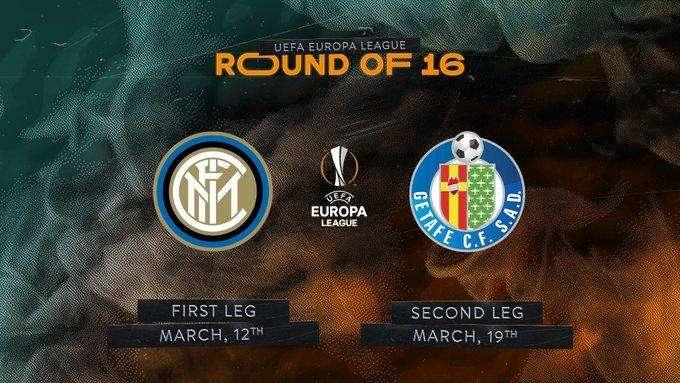EL, Inter agli ottavi conto il Getafe: andata a San Siro alle ore 21, ritorno in Spagna alle 18.55