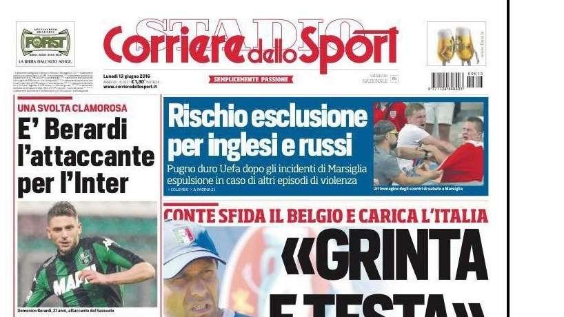 Prima CdS - È Berardi l'attaccante per l'Inter: non è convinto della Juventus, nerazzurri pronti a inserirsi