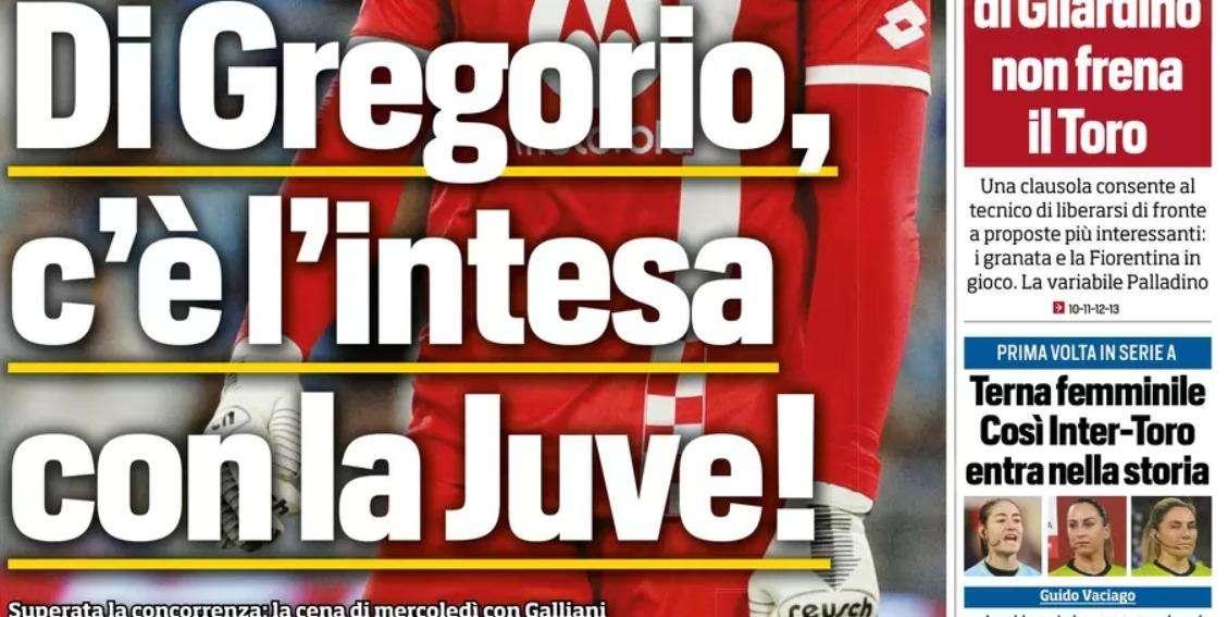 Prima TS - Di Gregorio, c'è intesa con la Juve! Terna femminile. Così Inter-Toro entra nella storia