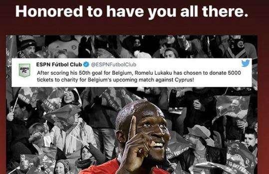 Belgio-Cipro, Lukaku e i 5000 biglietti donati ad enti benefici: "Onorato"