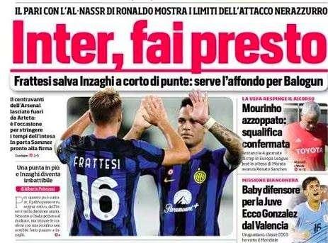 Prima CdS - Inter, fai presto: serve l'affondo per Balogun, Sommer pronto alla firma