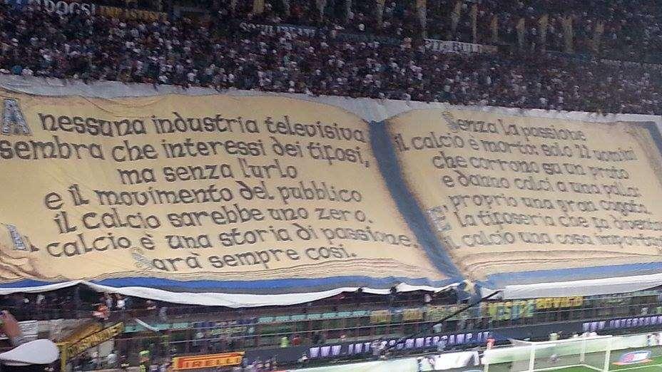 Coreografia Nord: "Senza tifoseria il calcio solo..."